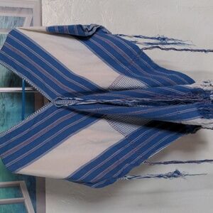 Vintage handmade cotton poncho med.